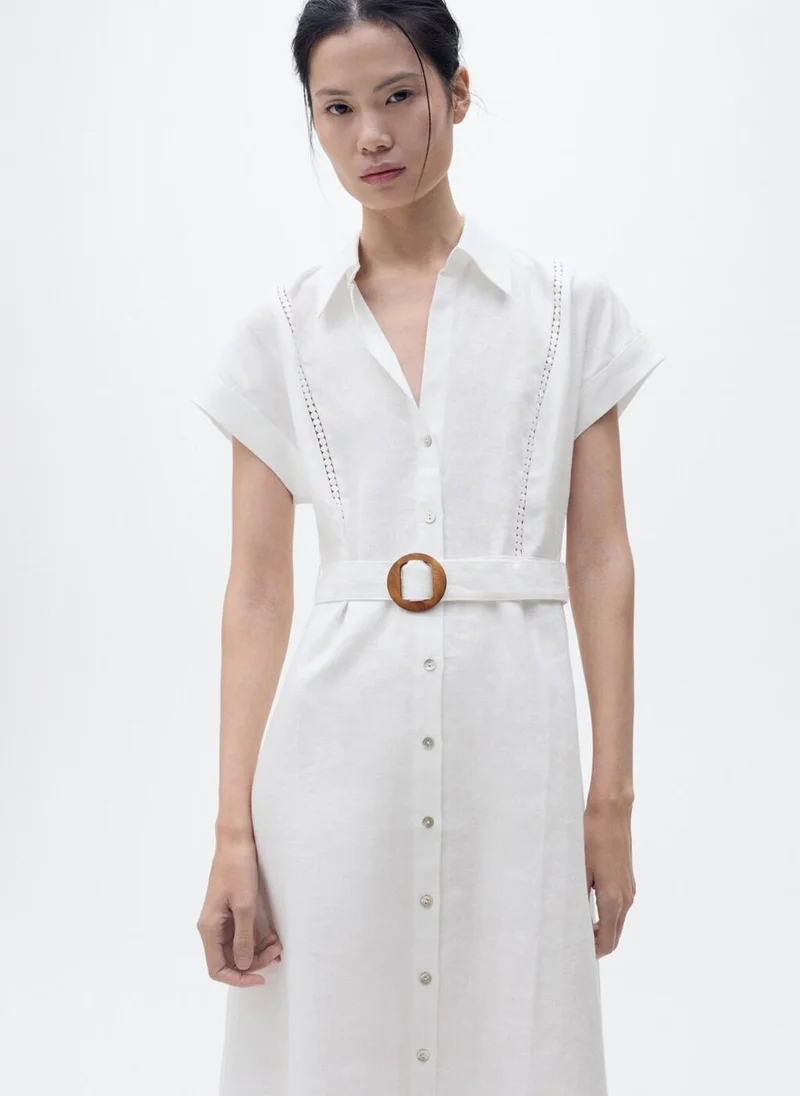 Mango  white buttoned dress for Women | Best Price UAE